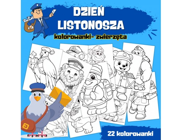 DZIEŃ LISTONOSZA- kolorowanki zwierzęta