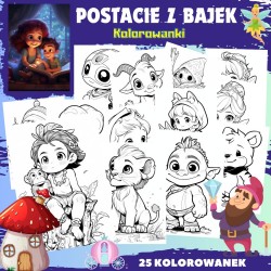 POSTACIE Z BAJEK - Kolorowanki